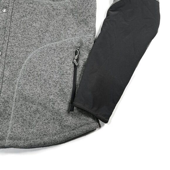 North Face Gordon Lyons Fleece Snap Button Shirt Jacket Mens Small Shacket Gray - Picture 12 of 13